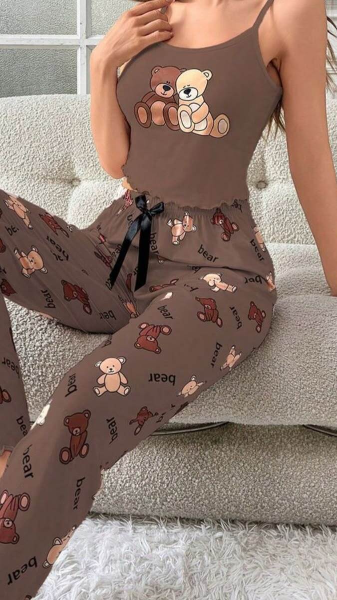 Bear Hug Cozy Loungewear Set PDF Pattern — Camisole + Pants Two-Piece Pajama Set