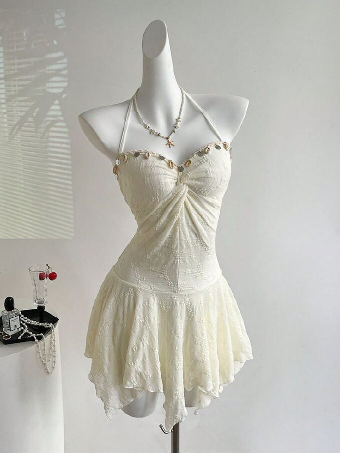 halter ruched mini dress sewing pattern