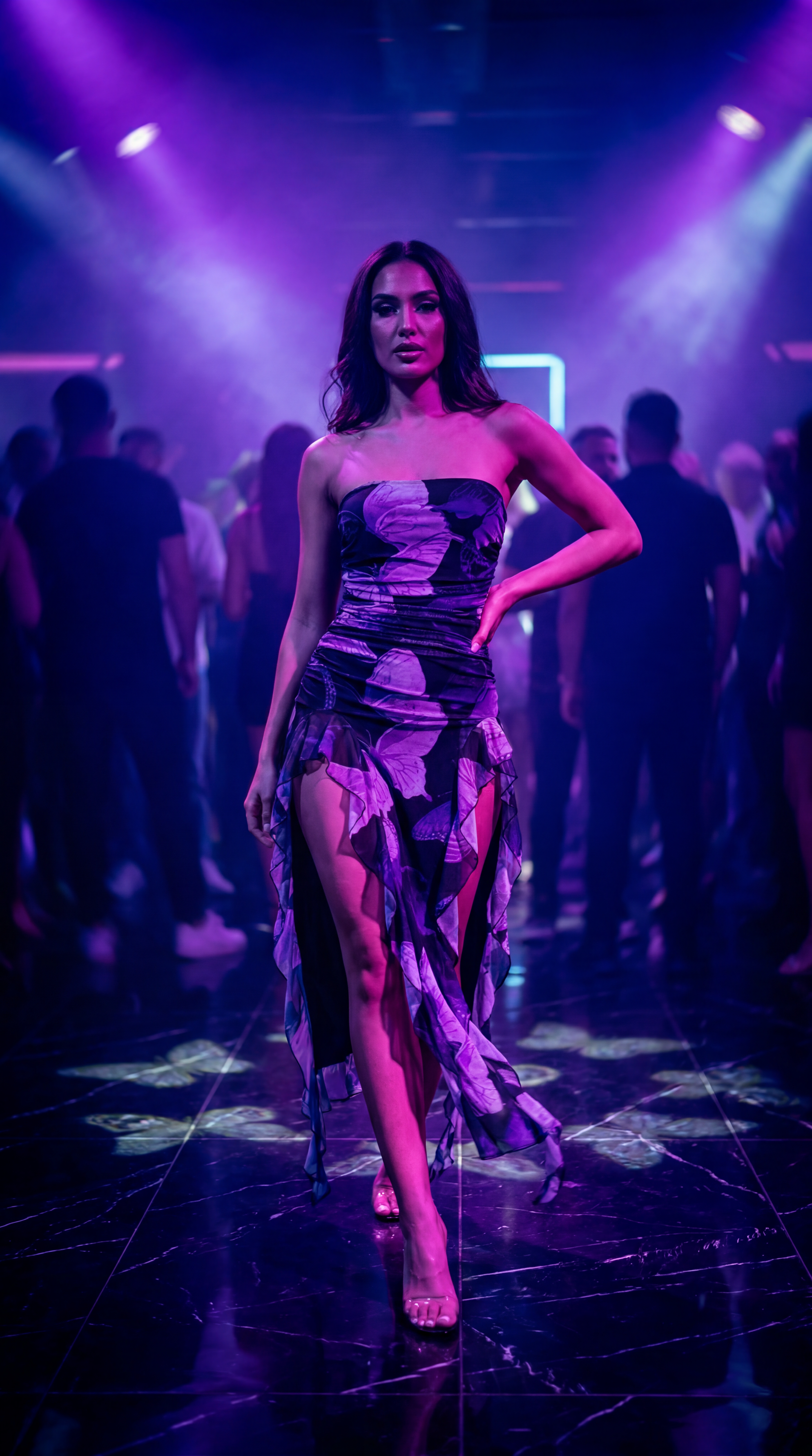 Butterfly Noir Strapless Ruched Dress PDF Pattern — Night Out Bodycon with Butterfly Hem
